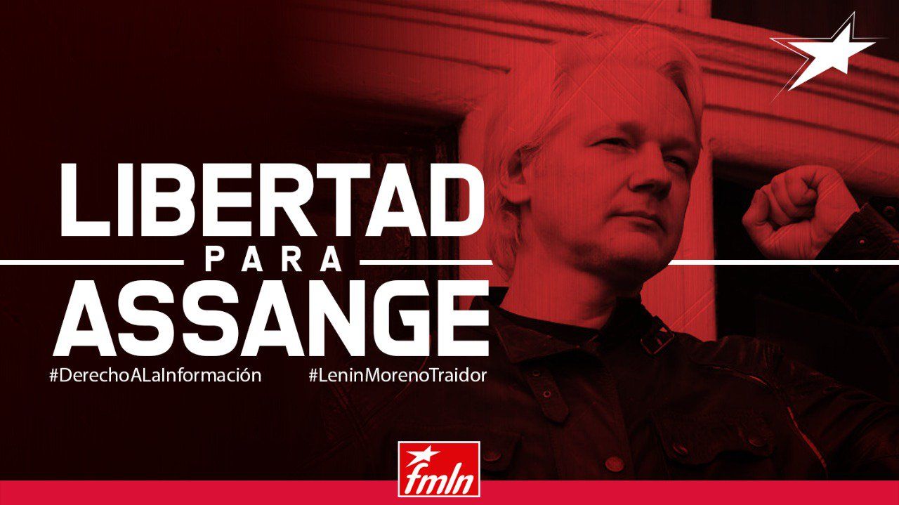 FMLN exige libertad para Julian Assange y llama traidor a presidente ecuatoriano