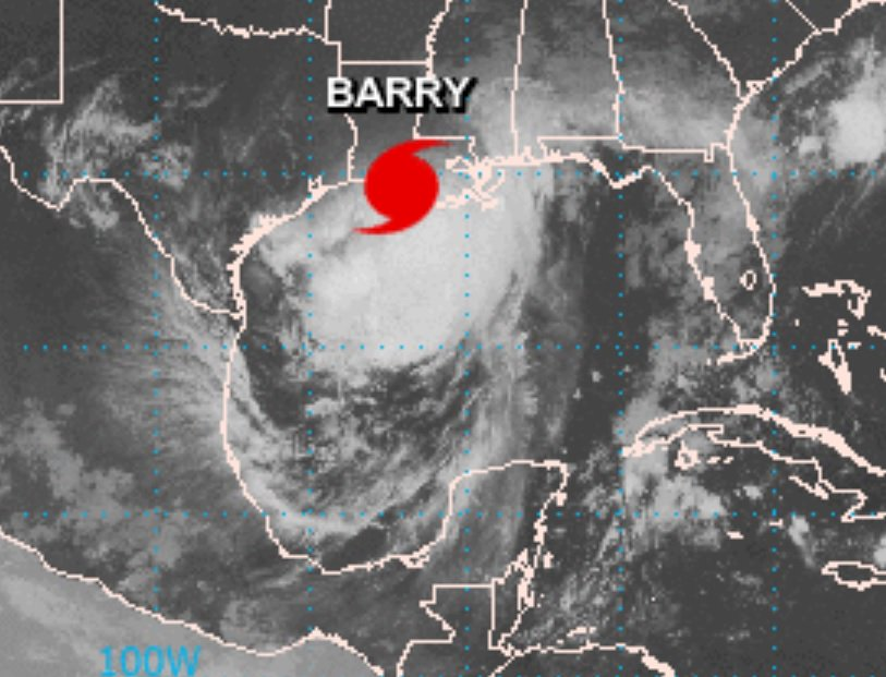 Barry se convierte en huracán categoría 1 y amenaza las costas de Luisiana