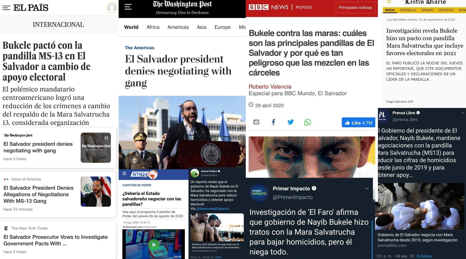 El Salvador es noticia en el mundo por pacto entre Gobierno de Bukele y pandillas